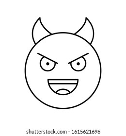 Devil, emotions icon. Simple line, outline vector expression of mood icons for ui and ux, website or mobile application