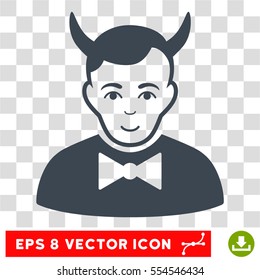 Devil EPS vector pictogram. Illustration style is flat iconic smooth blue symbol on chess transparent background.