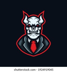 devil e-sport logo design illustration
