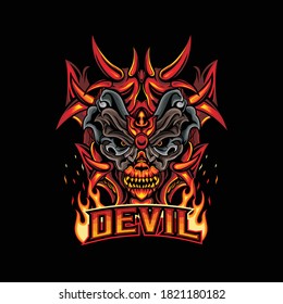 Devil esports logo or mascot logo game
