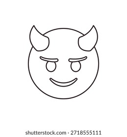 diabo mal roxo face chifre sorrindo com chifres travessos halloween símbolo emoji sinal ícone vetor ilustração isolado plana