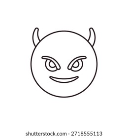 diabo mal roxo face chifre sorrindo com chifres travessos halloween símbolo emoji sinal ícone vetor ilustração isolado plana