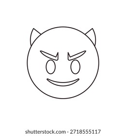 diabo mal roxo face chifre sorrindo com chifres travessos halloween símbolo emoji sinal ícone vetor ilustração isolado plana