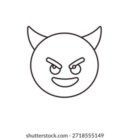 diabo mal roxo face chifre sorrindo com chifres travessos halloween símbolo emoji sinal ícone vetor ilustração isolado plana