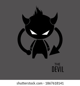 devil expression cartoon character designs that look funny, great for printing t-shirts, boys room wall wallpapers, and room decorations with minimalist wooden frames