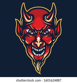 The Devil Face Cartoon Vector