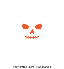 Devil face character happy halloween day