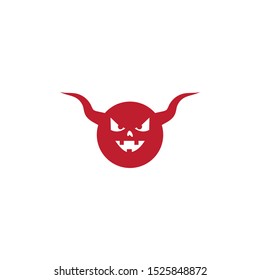 Devil face character logo ilustration vector template