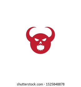 Devil face character logo ilustration vector template
