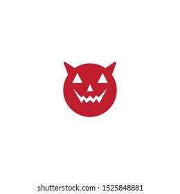 Devil face character logo ilustration vector template