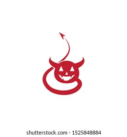Devil face character logo ilustration vector template