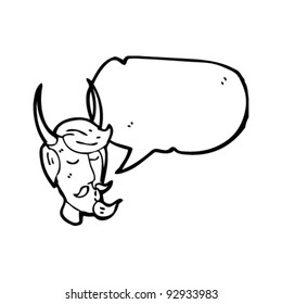 devil face with goatee beard and speech bubble