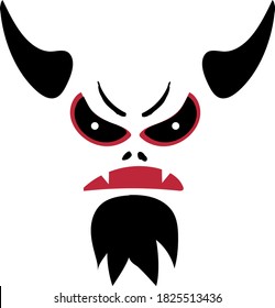 Devil face. Halloween scary face vector