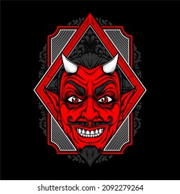 devil face illustration with awesome background