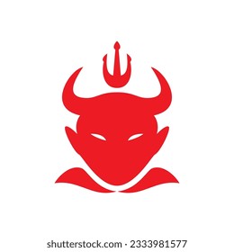 devil face logo design. demon sign and symbol. evil character vector illustration.