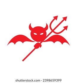 devil face logo design. demon sign and symbol. evil character vector illustration.