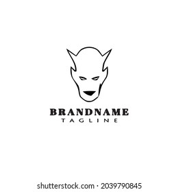 devil face logo icon cartoon design template black modern isolated vector