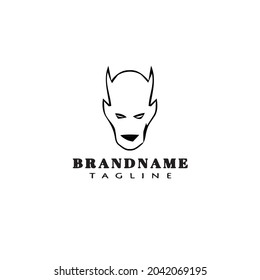 devil face logo icon cartoon template black modern isolated vector illustration