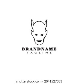 devil face logo icon design template black modern isolated vector illustration