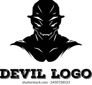 devil face logo, illustration vector graphic of devil head 