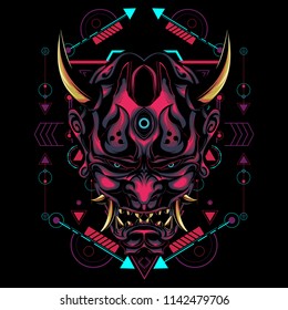 Devil face mask illustration