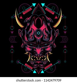Devil face mask illustration