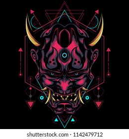 Devil face mask illustration