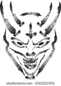 Devil Face Mask Scary Sketch Illustration