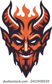 Devil Face Tattoo Vector Illustration