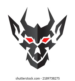 devil face vector illustration Flat mascot logo icon 