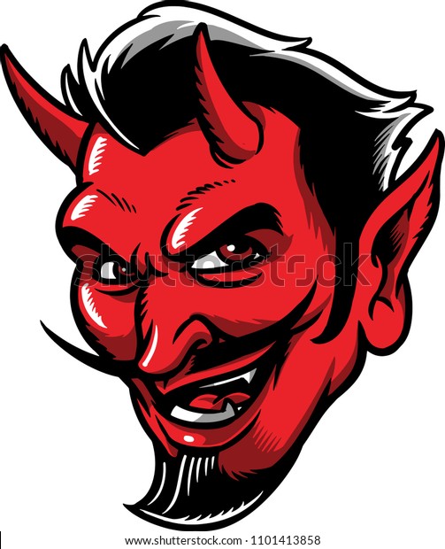 Devil Face Wily Smile Stock Vector (Royalty Free) 1101413858