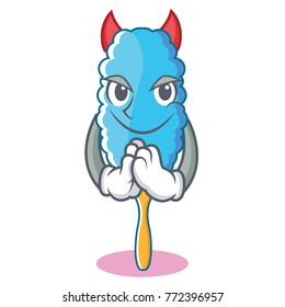 Devil feather duster character cartoon