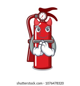 Devil fire extinguisher mascot cartoon