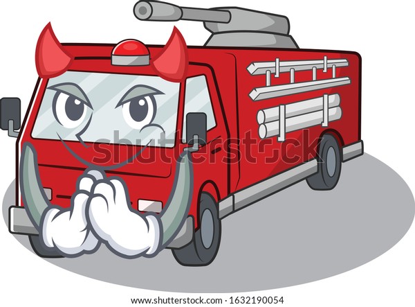 Devil fire truck\
Cartoon in character\
design