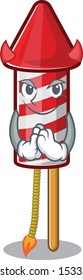 Devil fireworks rocket mascot in cartoon shape
