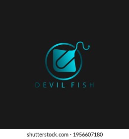 Devil Fish Logo Design Vector