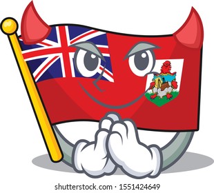 devil flag bermuda isolated cartoon the mascot