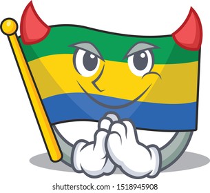 Devil flag gabon isolated in the cartoon