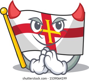 Devil flag guernsey flies the character pole