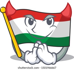 Devil flag hungary isolated with the cartoon