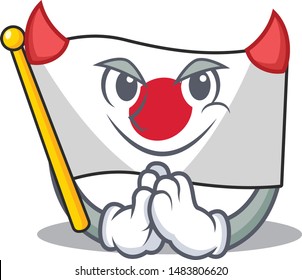 Devil flag Japan in the cartoon shape