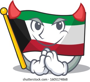 Devil flag kuwait Cartoon in character design