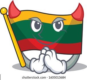 Devil flag lithuania Cartoon in character design