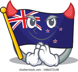 Devil flag new zealand with cartoon shape