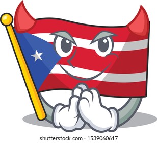 Devil flag puerto rico on a cartoon