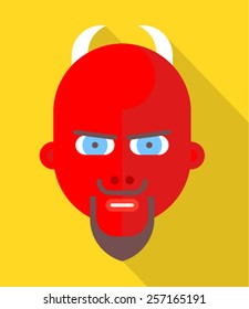 Devil flat style icon sign