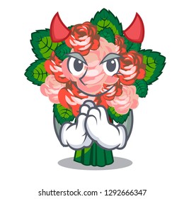 Devil flower bouquet on isolated with mascot