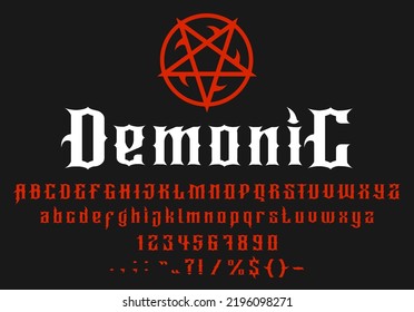 Devil Font Alphabet Horror Goth Typography Stock Vector (Royalty Free ...