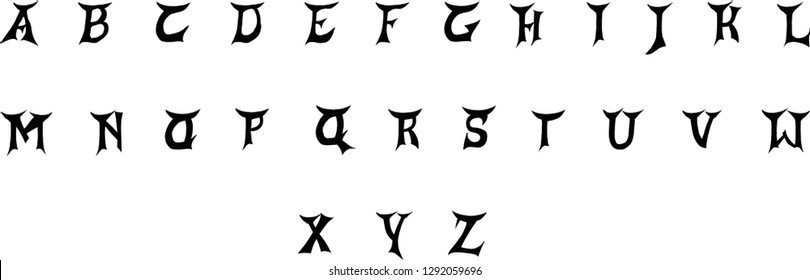 Devil font -  gothic vector