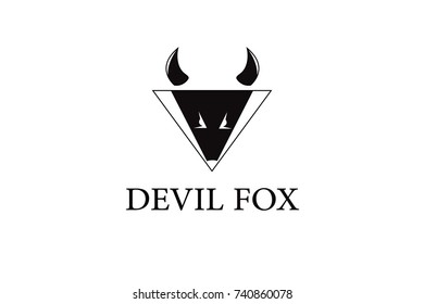Devil fox cartoon logo